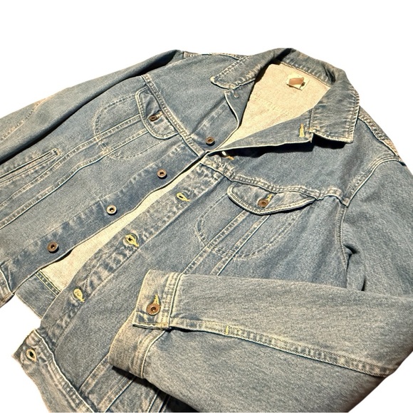 Lee Jean Jacket Vintage 90s Denim Trucker Jean Jacket USA XXL - Picture 4 of 15